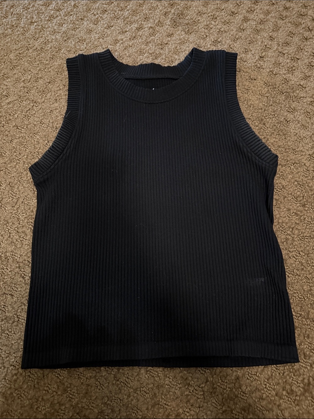 Hippie Rose Black Ribbed Tank Top